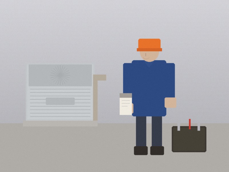 HVAC technician at work