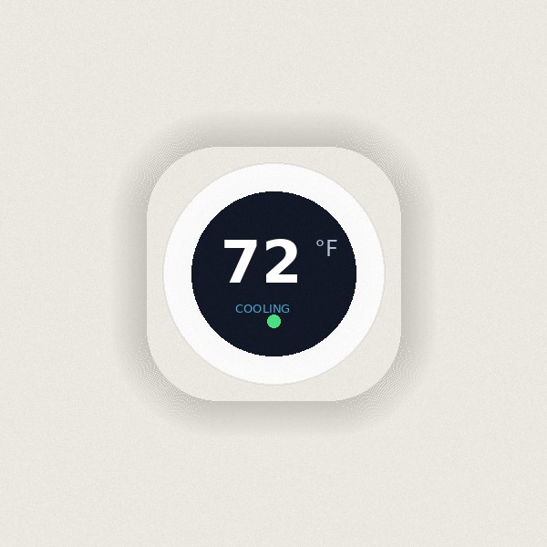 Smart thermostat showing 72 degrees